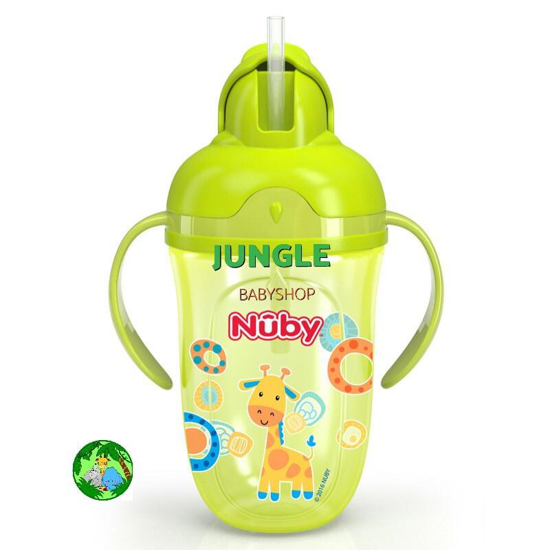 Nuby 52002 Comfort Flip It Wuth Handle 360 Plus Straw Cup gelas bayi