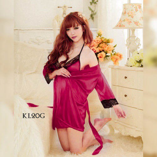 [PRODUK TERBATAS] BAJU TIDUR KIMONO SEXY LINGERIE BAJU TIDUR SEXY PREMIUM MAROON KL20G