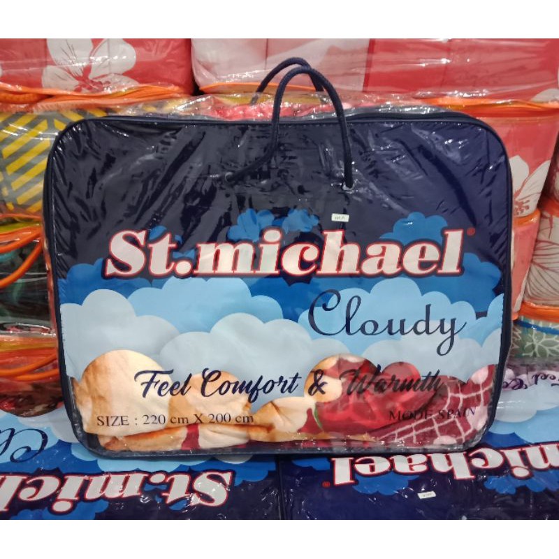 Selimut St. Michael Cloudy Semi Jumbo Ukuran 200x220 cm Original Baru Kualitas Premium