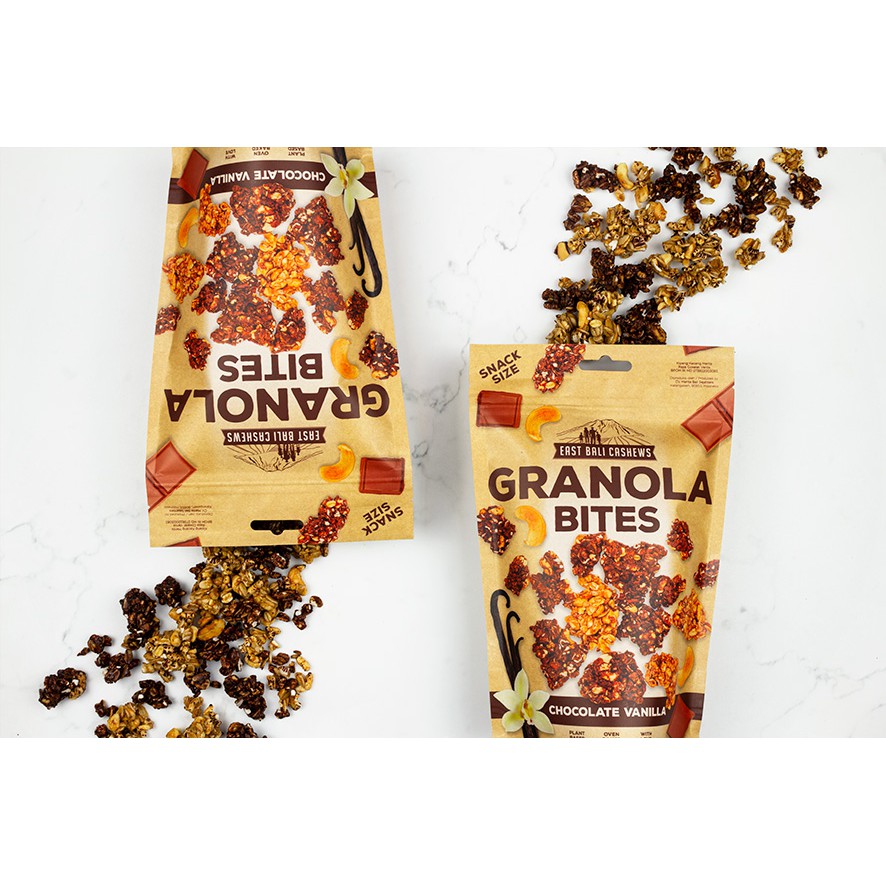 Granola Bites Chocolate Vanilla 125gr East Bali Cashews Snack Diet