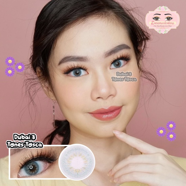 Softlens Dubai 3 Tones Gray / Brown / Black / Blue / Tosca Normal Minus Beda Minus