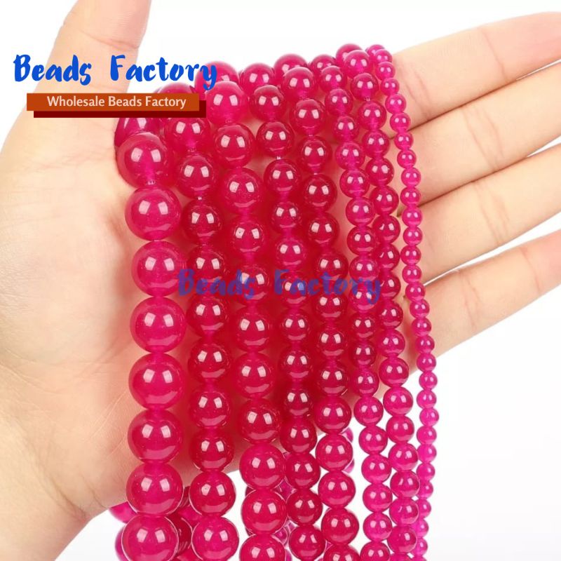 Manik Batu agate jade pink Bahan Gelang Batu 6mm 8mm 10mm