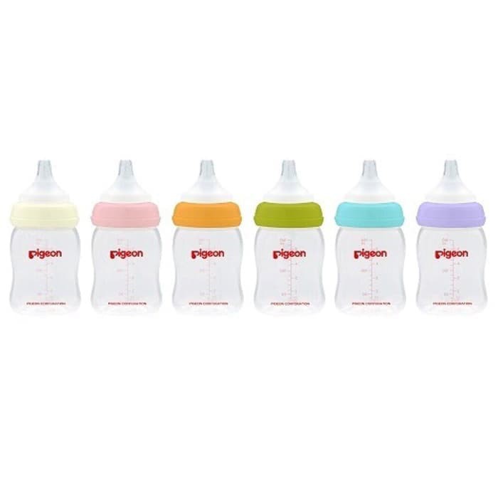 Pigeon Single Bottle Wide Neck Peristaltic Plus Soft Touch 240ml 240 ml / 160ml 160 ml / 330ml 330ml / PP Clear WideNeck (Boks) - Botol Bayi