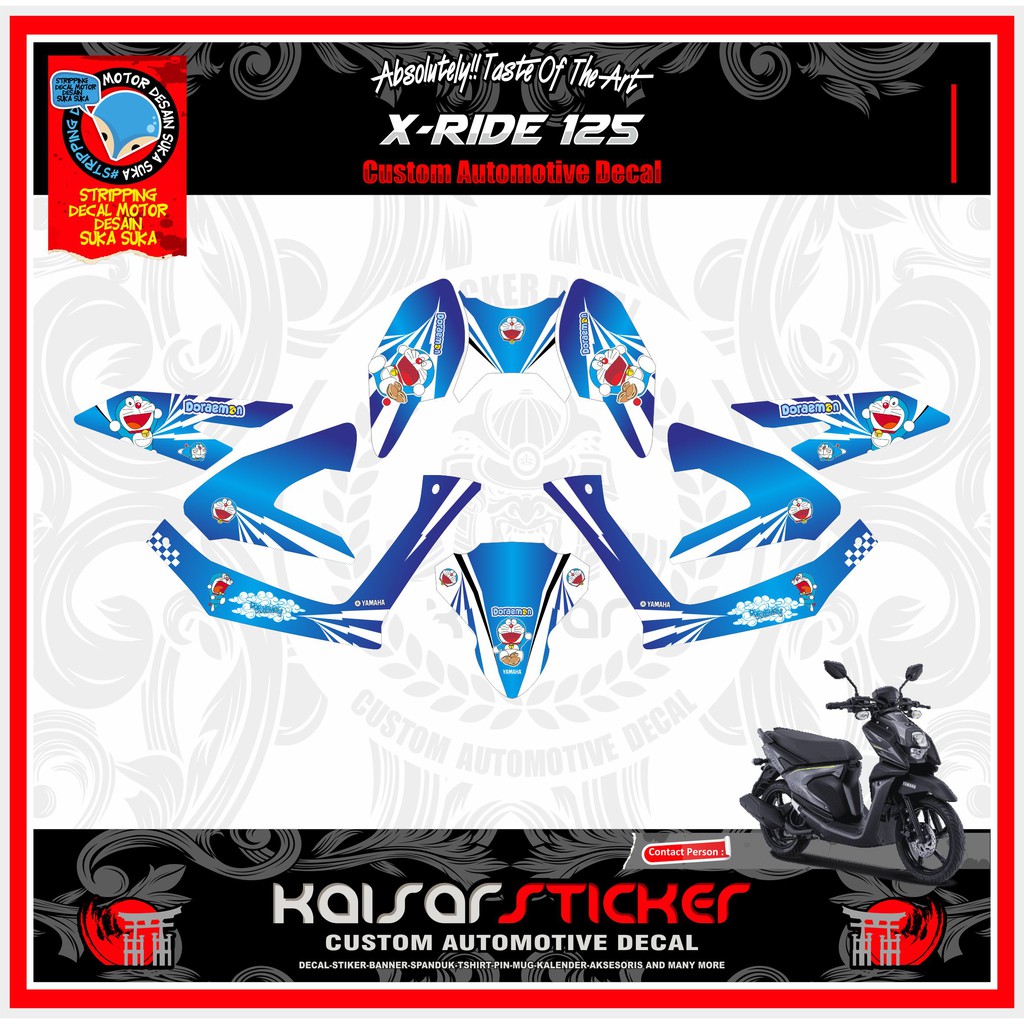 STICKER DECAL MOTOR FULL BODY X RIDE 125 DORAEMON