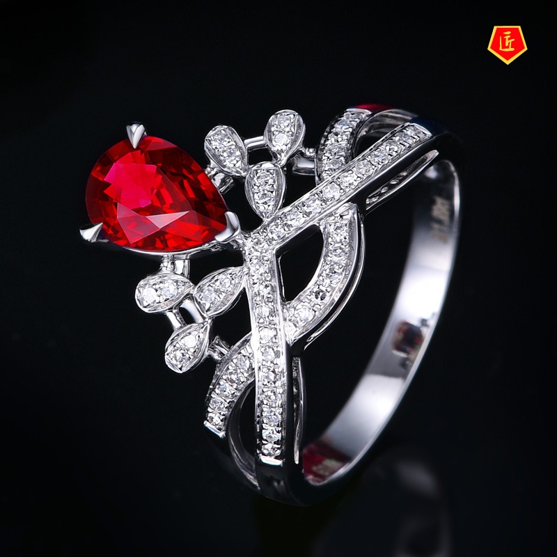 [Ready Stock]Luxury Colored Gems Diamond Ring