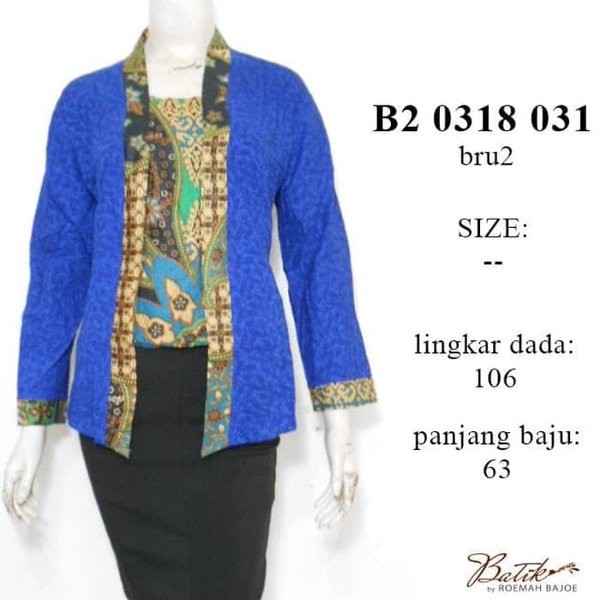 BLUS KUTUBARU EMBOS LIS BUNGA B20318031 . KUTUBARU PANJANG MODERN GARANSI