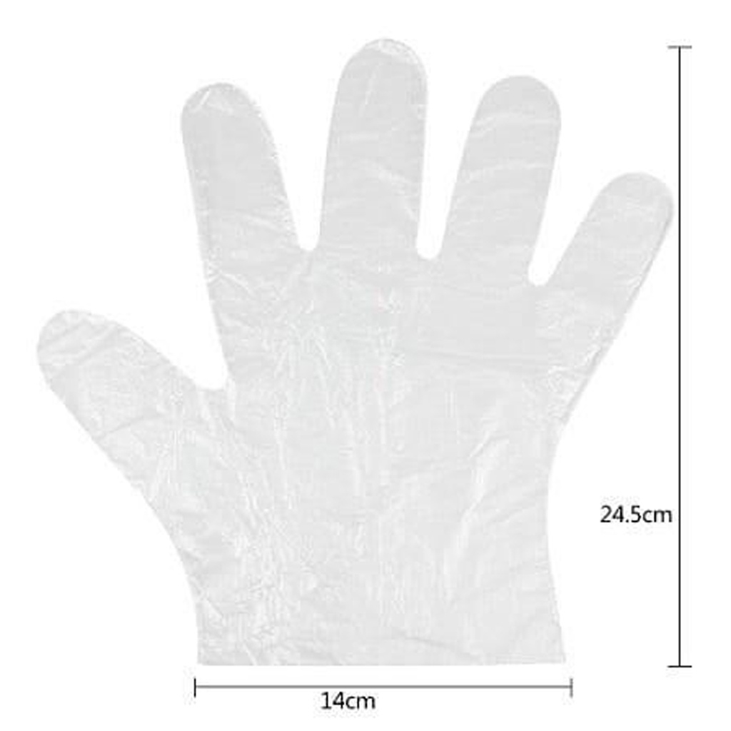 ❤GTB❤ Sarung Tangan Plastik Isi 100Pcs Disposable Plastic Gloves Sekali Pakai Bening Polos Transparent R604