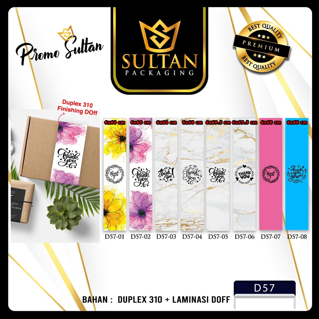 

SULTAN - Sleeve Box Thanks You - Paper Belt Thank you Uk 60x6 Cm - D57