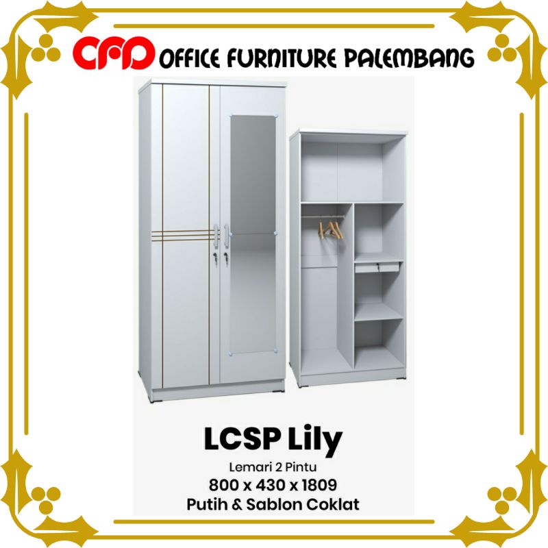 lemari pakaian olympic gstar LCSP LILY lemari baju 2 pintu putih