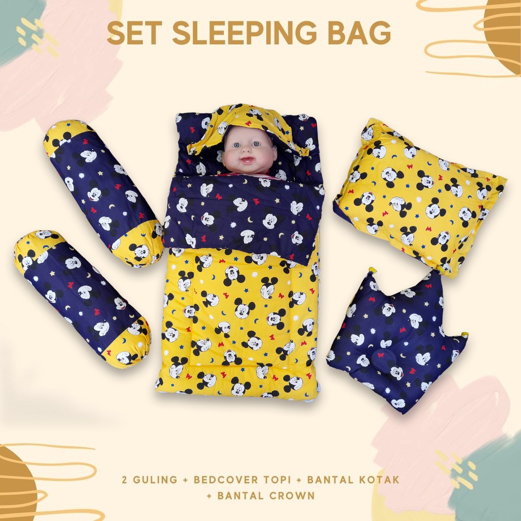 MK STARRY SET SLEEPING BAG LENGKAP MULTIFUNGSI - Selimut Bayi bc akachan guling bedset