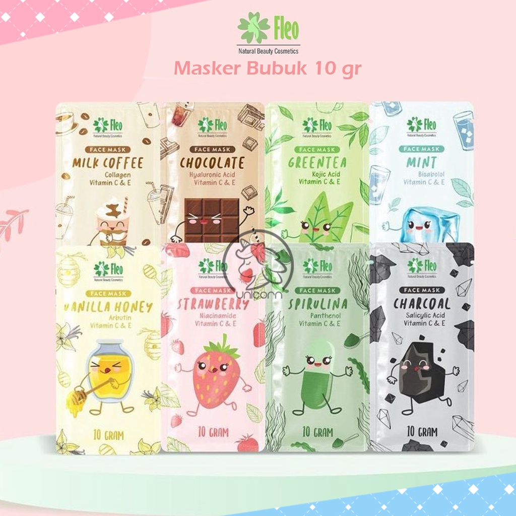 FLEO.ID Wash Off Face Mask 10 gr | Masker Bubuk Fleo 10 gram