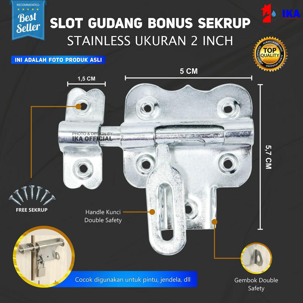 Slot Pintu Gudang 2 &amp; 3 Inci (DAPAT SKRUP LANGSUNG PASANG )l Grendel Overpal Jendela l Barrel Bolt Grendel Overpal 2&quot; Inci In Gembok Slot Pengaman Pintu Jendela Gudang 2 Inch Gerendel Selot GERENDEL GRENDEL TEMPAT KUNCI / GTK 2 INCH / GERENDEL GEMB