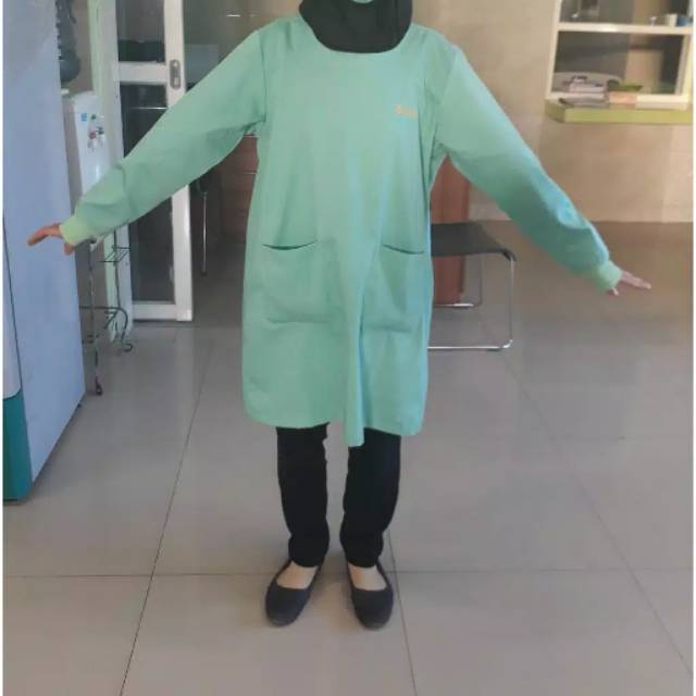 Gown APD Surgical Baju OKA Operasi Jubah Scrub Skort Perawat Dokter Petugas Medis Lengan Panjang