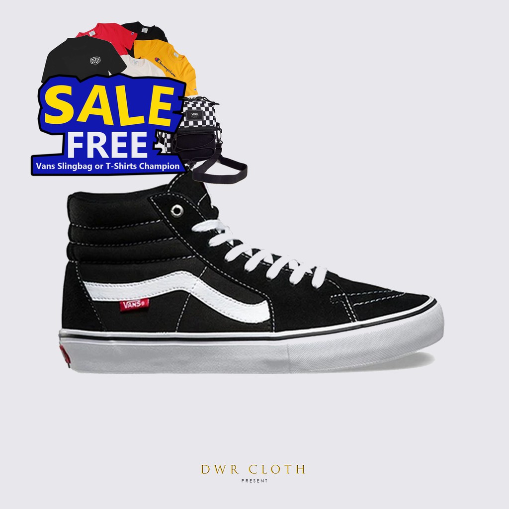 Sepatu Vans Sk8-Hi Pro Black/White Original BNIB