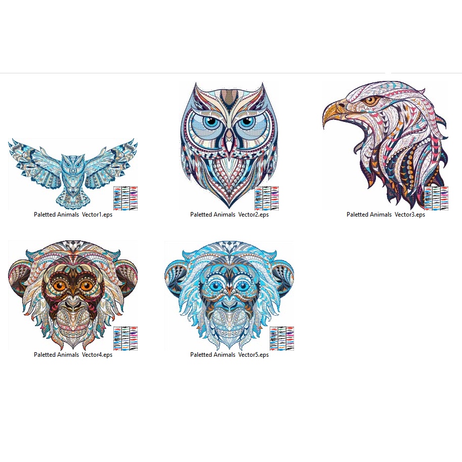 Paletted Animals  Vector - Coreldraw