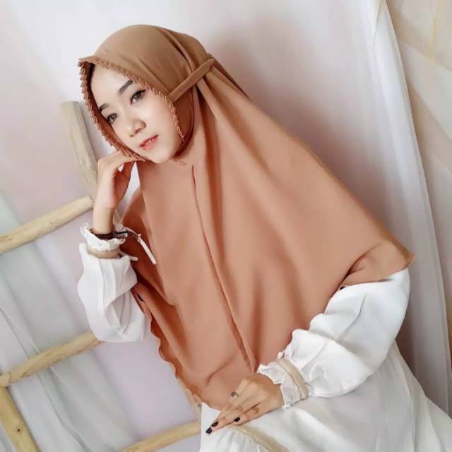 Jilbab khimar fatima lipit pet bahan diamond strech bbhui azkya made by fathila KCB