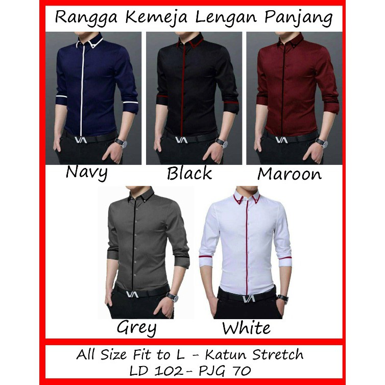 AZURE FASHION HEM RANGGA TOP | KEMEJA PRIA | LENGAN PANJANG | KANTOR I CASUAL