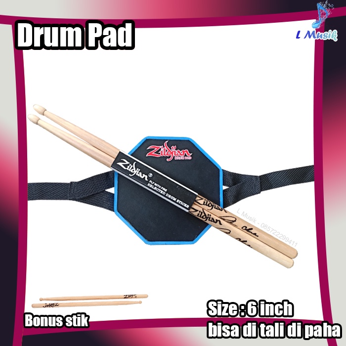 PAD DRUM 6IN LATIHAN DRUM STICKING DRUM PAD