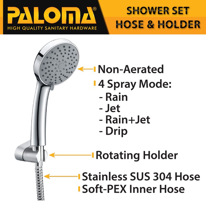 PALOMA FCBZ 6176 SSP 2401 Paket Keran Cabang Shower Set Mandi Kran Air