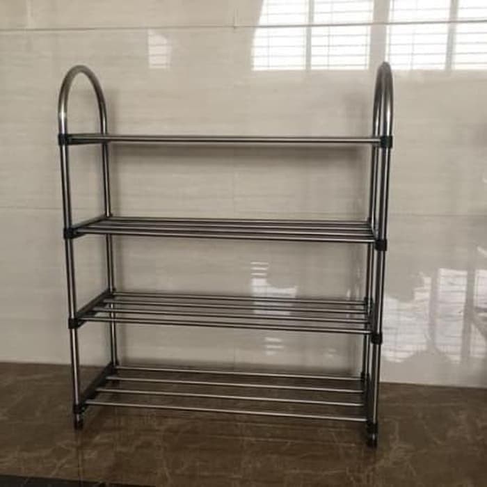 Rak Sepatu 4 susun Stainless Steel