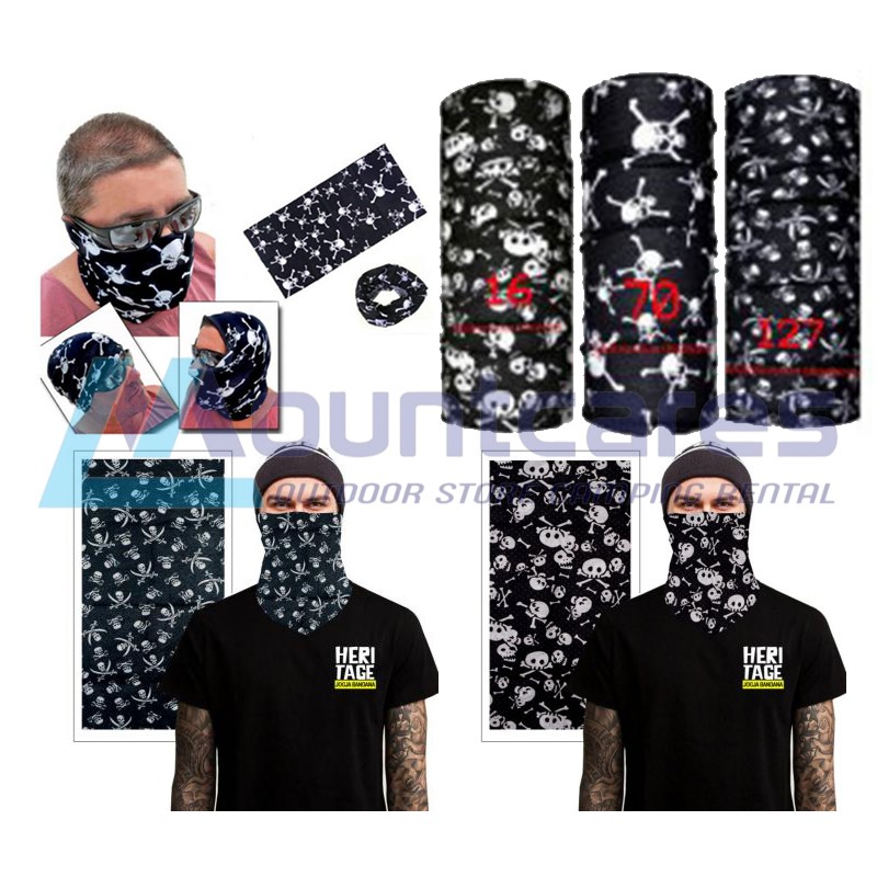 VIRAL BISA PILIH MOTIF Baff masker balaclava rider Motif Tengkorak seamless tanpa jahitan built up