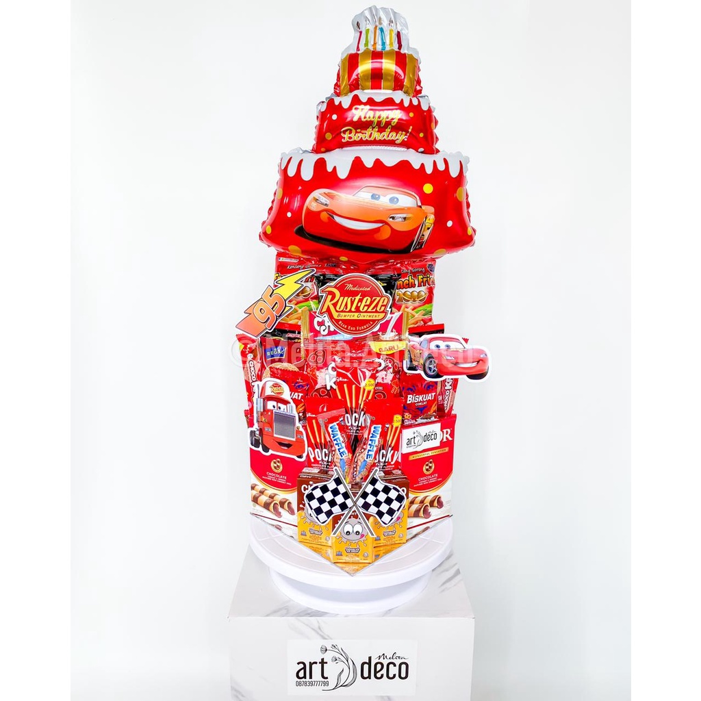 

Snack Tower Tema Cars | Gift Birthday | Set Hadiah & Hampers Makanan
