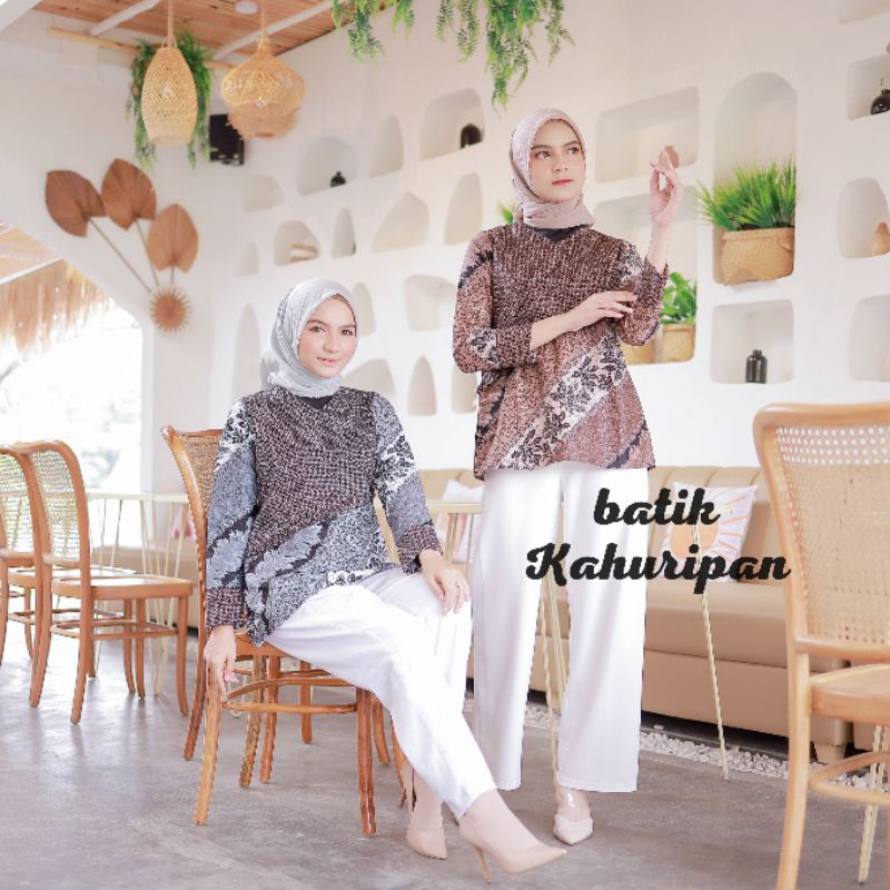 Batik Wanita Modern Batik Kerja Wanita Atasan Batik Wanita By Batik Kahuripan