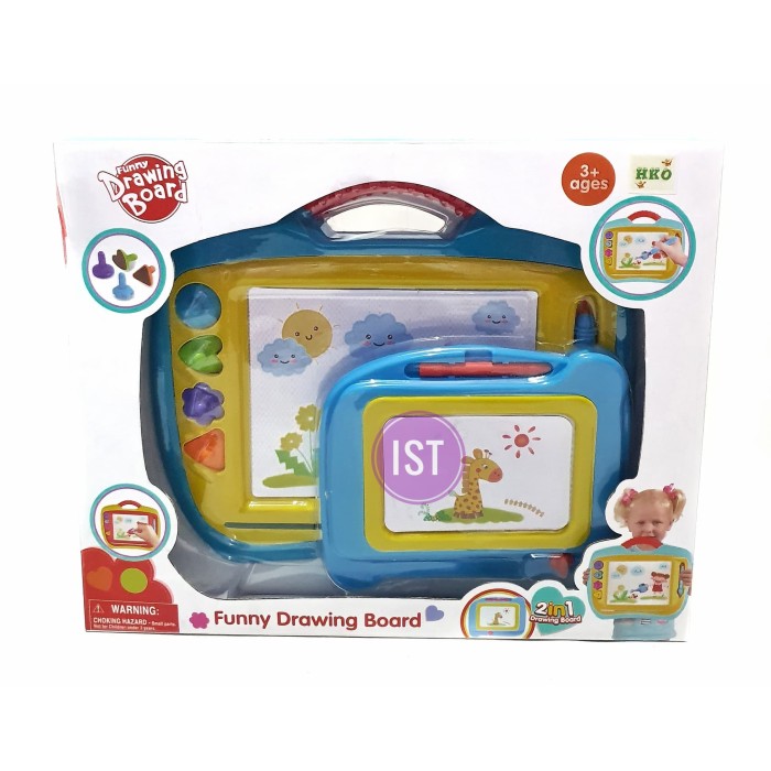 

Mainan Edukasi Papan tulis Magnet 2 in 1 untuk menggambar dan menulis