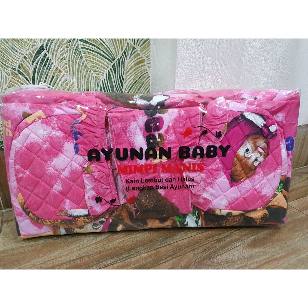 Ayunan Bayi saja Plus Besi Ayunan (tanpa bantal dan guling bayi)