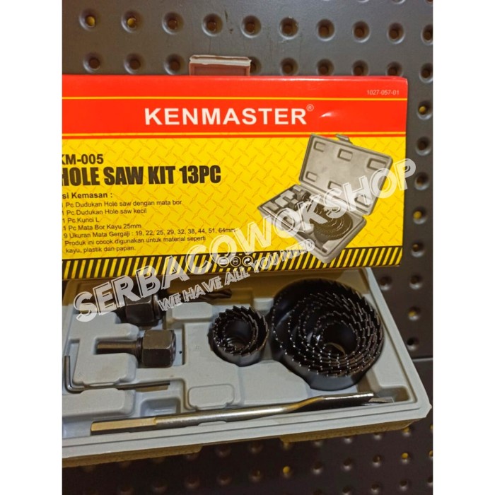 Kenmaster HoleSaw Kit Hole saw Set 13 pcs Carbon Steel Pelubang Kayu