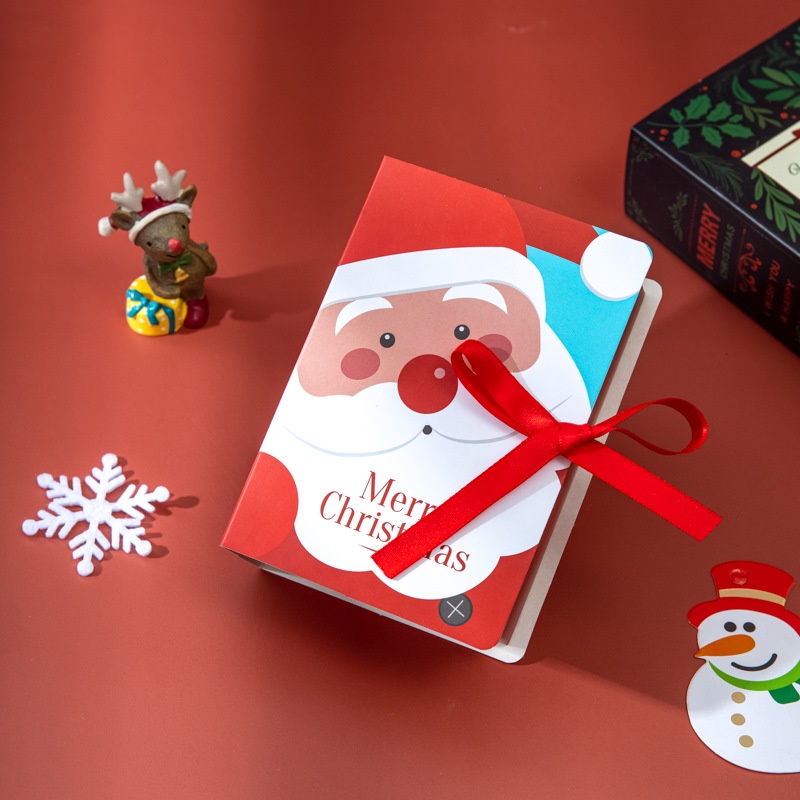 1Pcs Christmas Book Shape Boxs Gift Bag Candy Box