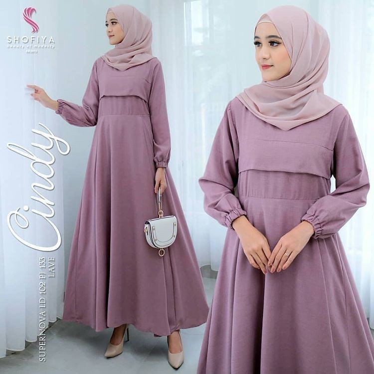 Gamis brukat Korean Style couple Fashion Pesta Kondangan remaja Crinkle W9H3 dewasa Polos wanita rem