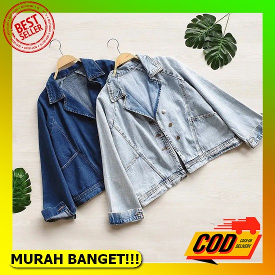 Hoodie Denim Jeans Crop Jacket - Two Style - Import Premium ( Jaket Crop Jeans ) Blazer Jaket Jeans 