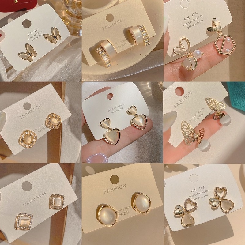 Anting Tusuk Gantung Bahan Sterling Silver 925 Gaya Retro / Korea / Trendy Untuk Wanita