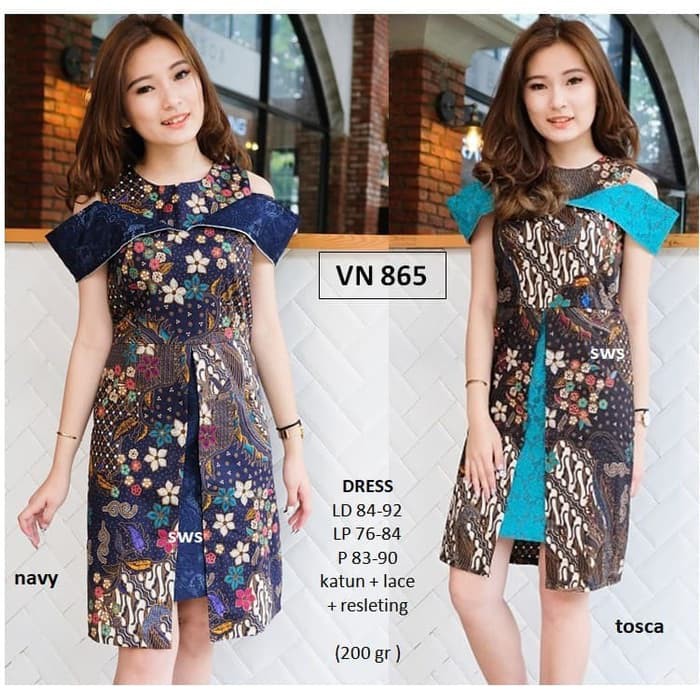 DRESS BATIK Baju Kerja Batik Wanita Terbaru Dress Kerja Batik Modern Sabrina  IWAZAH OFFICE