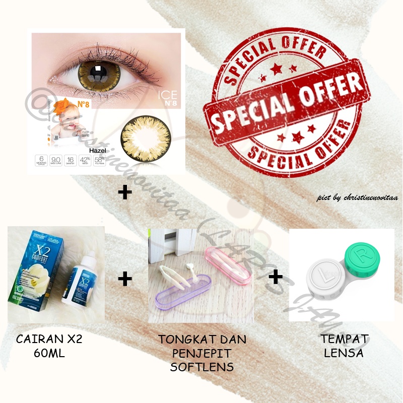 Paket Hemat Baby Eyes X2 Ice Nude N8 Softlens by Exoticon – Normal