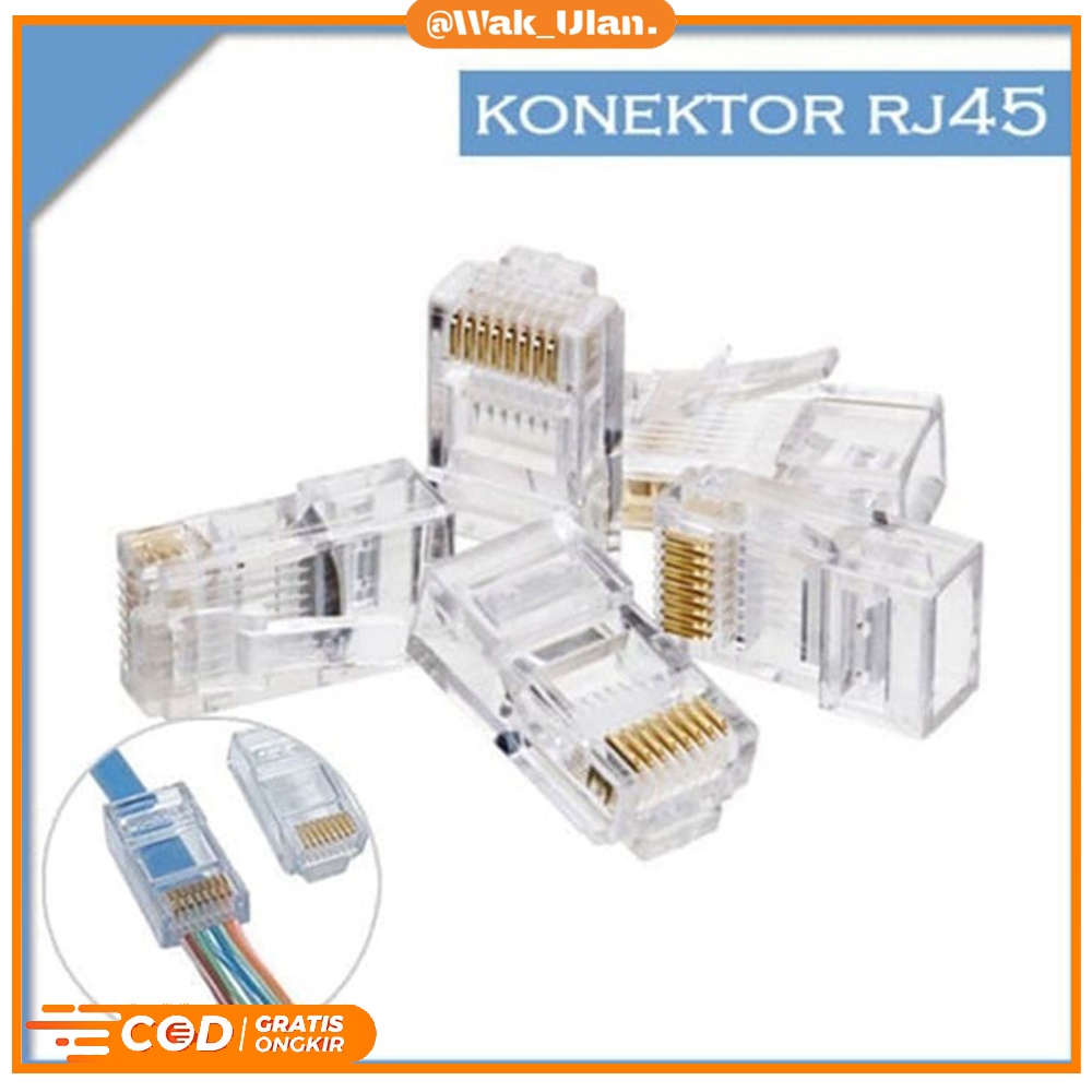 RJ45 RJ 45 CONNECTOR CONECTOR KONEKTOR JARINGAN ENTERNET INTERNET LAN CAT 5 CAT5 CAT 5E CREAMPING