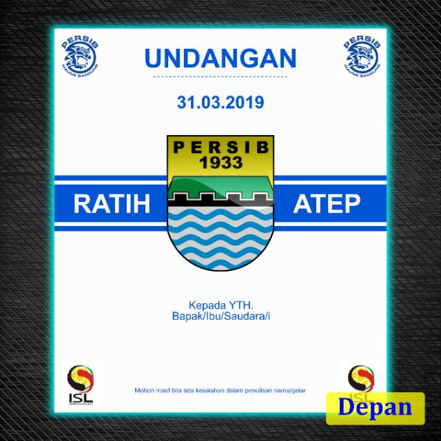 Undangan Pernikahan Persib Tulisan