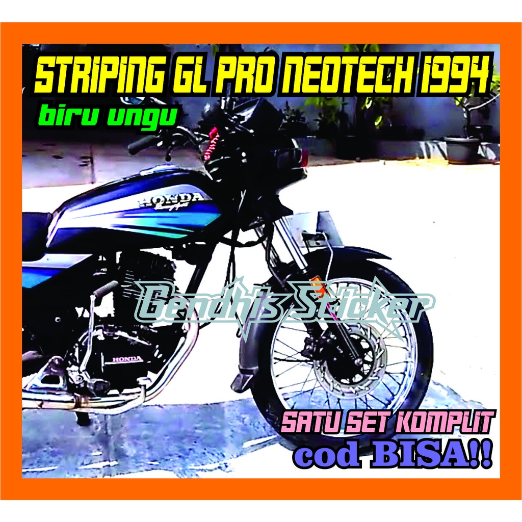 Striping Honda GL Pro Tahun 1994 Biru Ungu