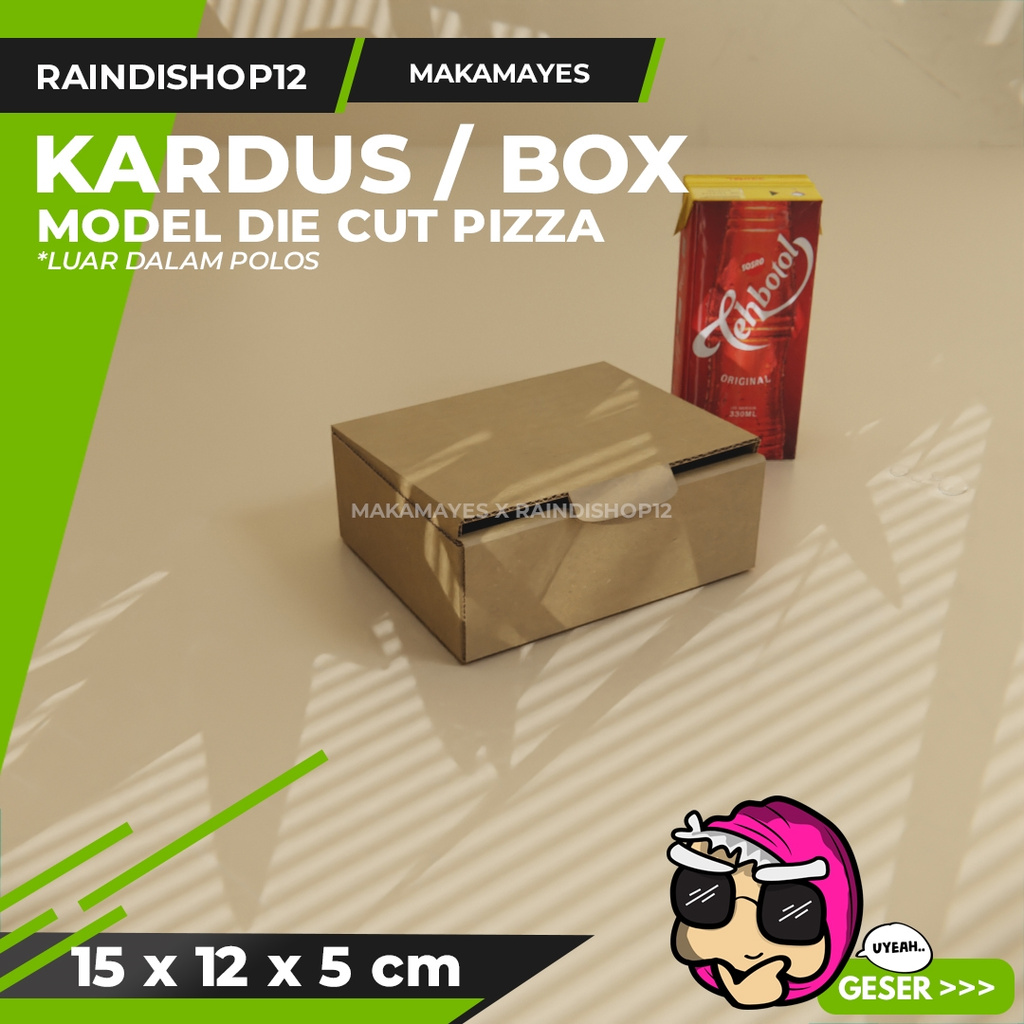 

(MIN 10 PCS) BOX 15 X 12 X 5 CM KARDUS DIE CUT PIZZA KEMASAN PACKAGING KADO