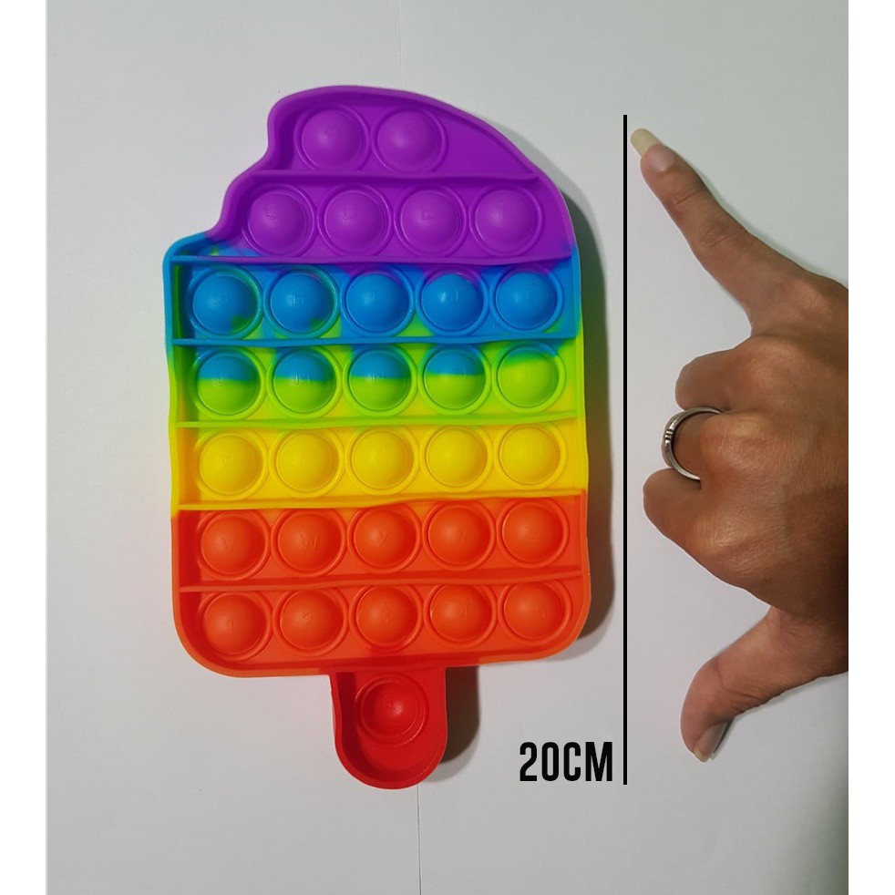 Mainan Anak Pop It Rainbow Lollipop Ice Cream unicorn strobery among as-2