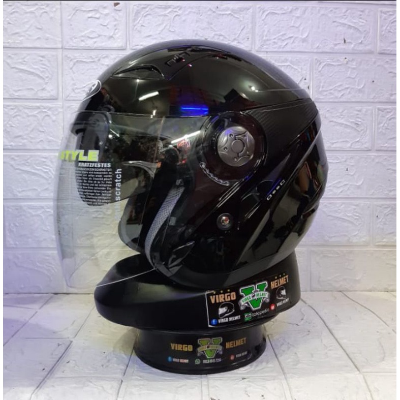Jual HELM HALLFACE MDS ZARRA SOLID BLACK GLOSSY ORIGINAL Shopee Indonesia