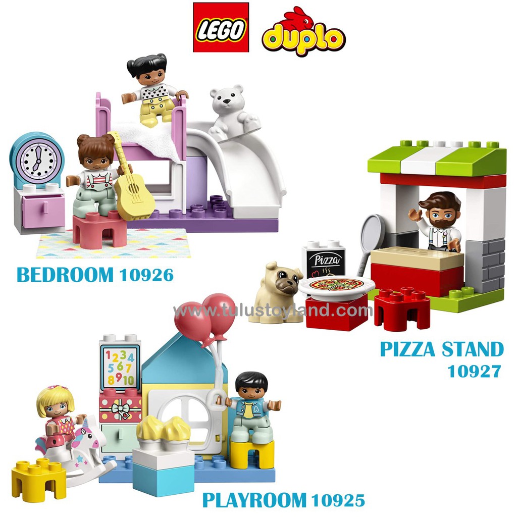 LEGO Original DUPLO Town Playroom 10925 Bedroom 10926 Pizza Stand 10927 ASLI Mainan Susun Balok