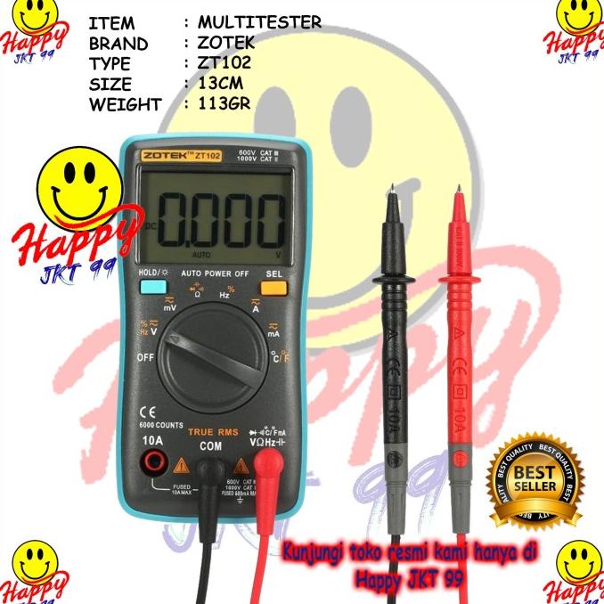 ORIGINAL AVOMETER DIGITAL ZOTEK ZT102 / MULTITESTER DIGITAL ZT 102
