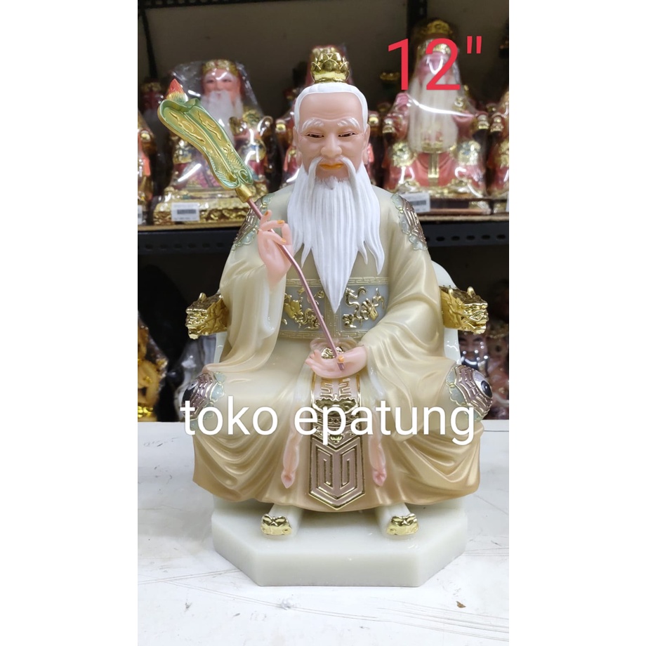 patung dewa tai shang lau cin / tai siong - giok/ mamer - 12 inch