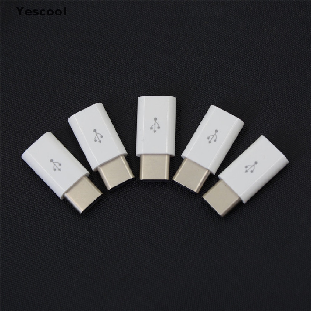 Yescool 5pcs Adapter Konverter USB 3.1 Tipe-C Male Ke Micro USB 3.1