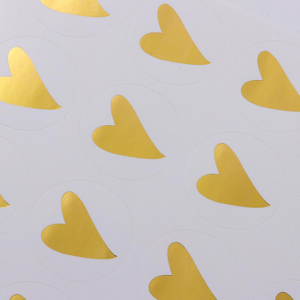 Suyo 80 / 160pcs Stiker Bulat Motif Hati Handmade Untuk Dekorasi Kue Pernikahan