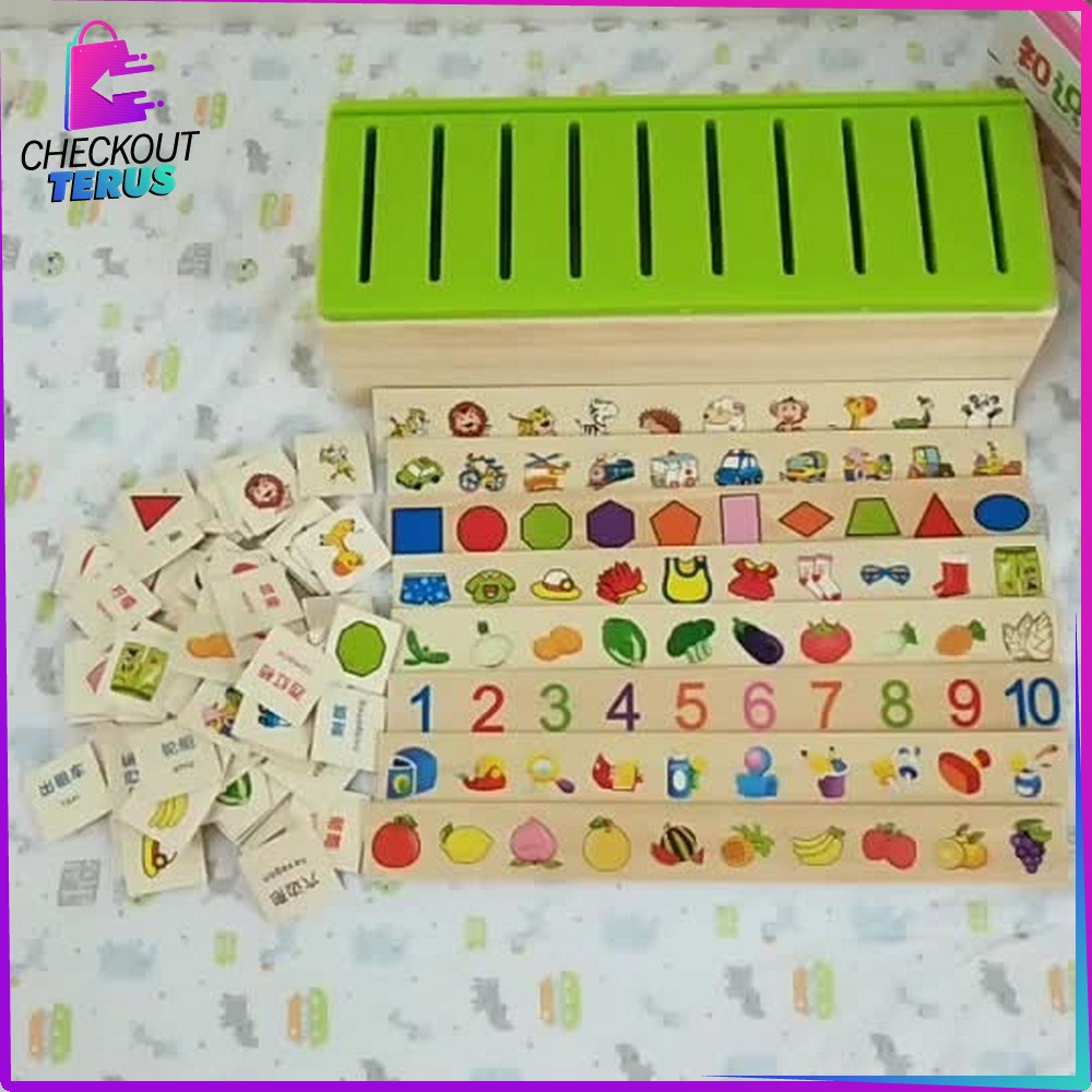 CT M176 Mainan Anak Puzzle Kayu Wooden Toys Bongkar Pasang Mainan Edukasi Montessori Bergambar Anak