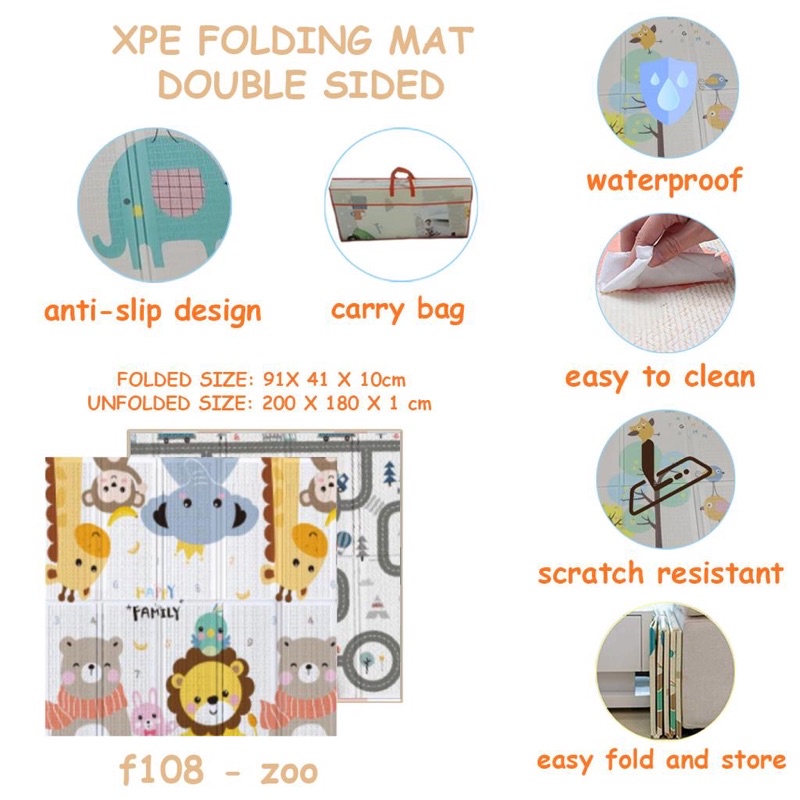 Right Start XPE Folding Mat Double Sided Karpet Lipat Anak