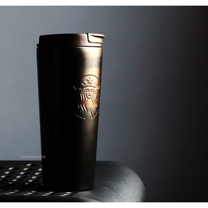 Starbucks Tumbler Siren Black Matte Troy Limited Rare Stainless